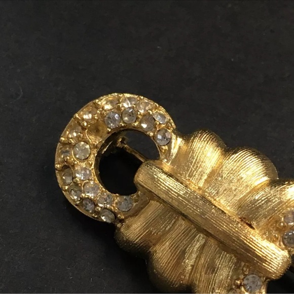 Authentic GIVENCHY Rhinestone Gold Tone Pin Brooch EUC - Picture 3 of 8